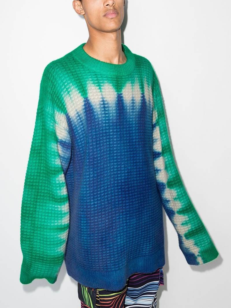 The Elder Statesman Daybreak tie-dye waffle jumper outlook