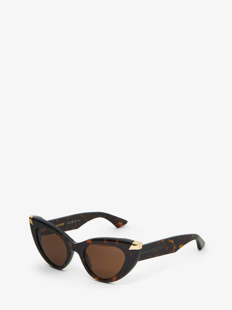 Alexander McQueen Women's Punk Rivet Cat-eye Sunglasses in Havana outlook