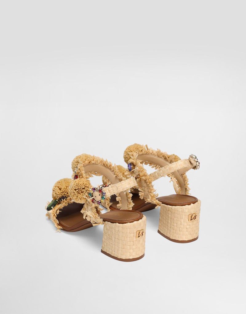 Dolce & Gabbana Embroidered sandal with fringes outlook