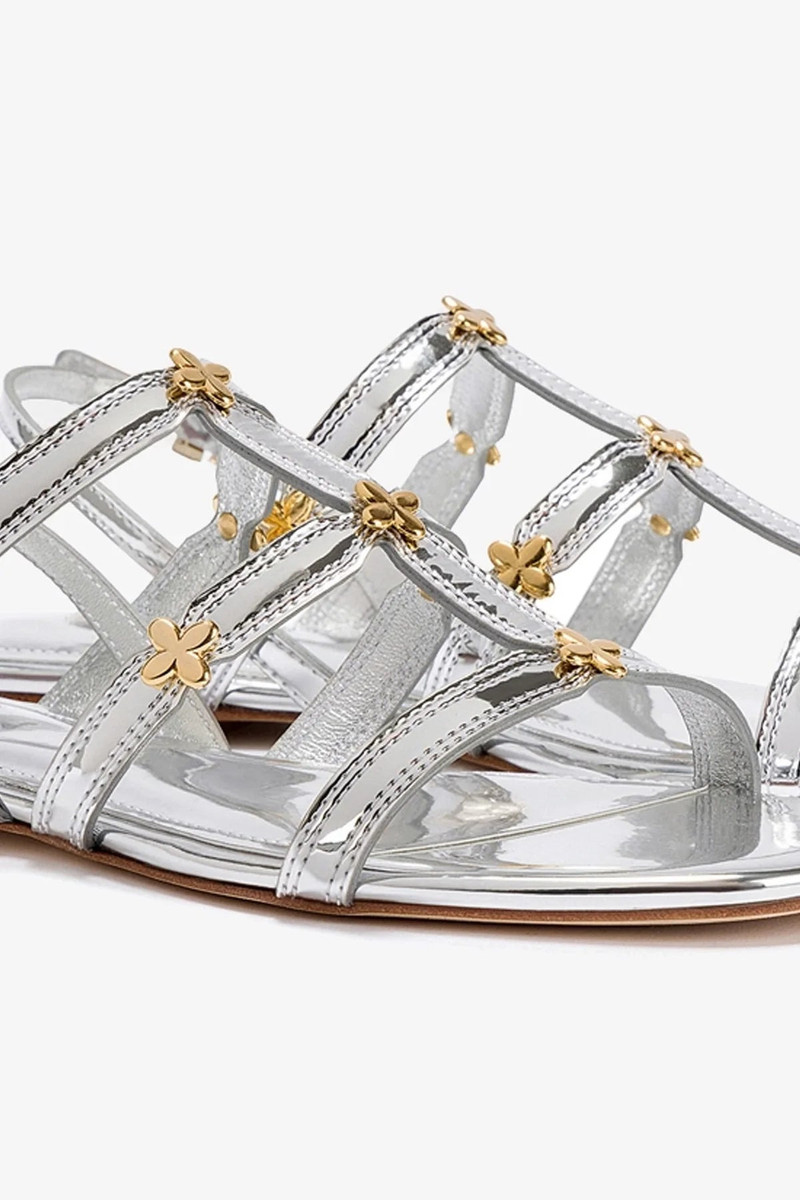 Harmony Flat Sandal In Silver Specchio 4