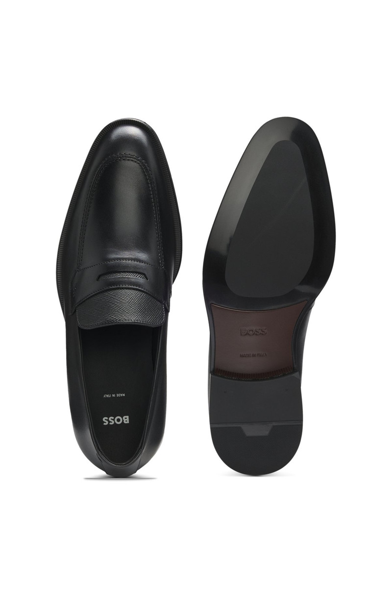 TEXTURED-TONGUE LOAFERS IN LEATHER 4