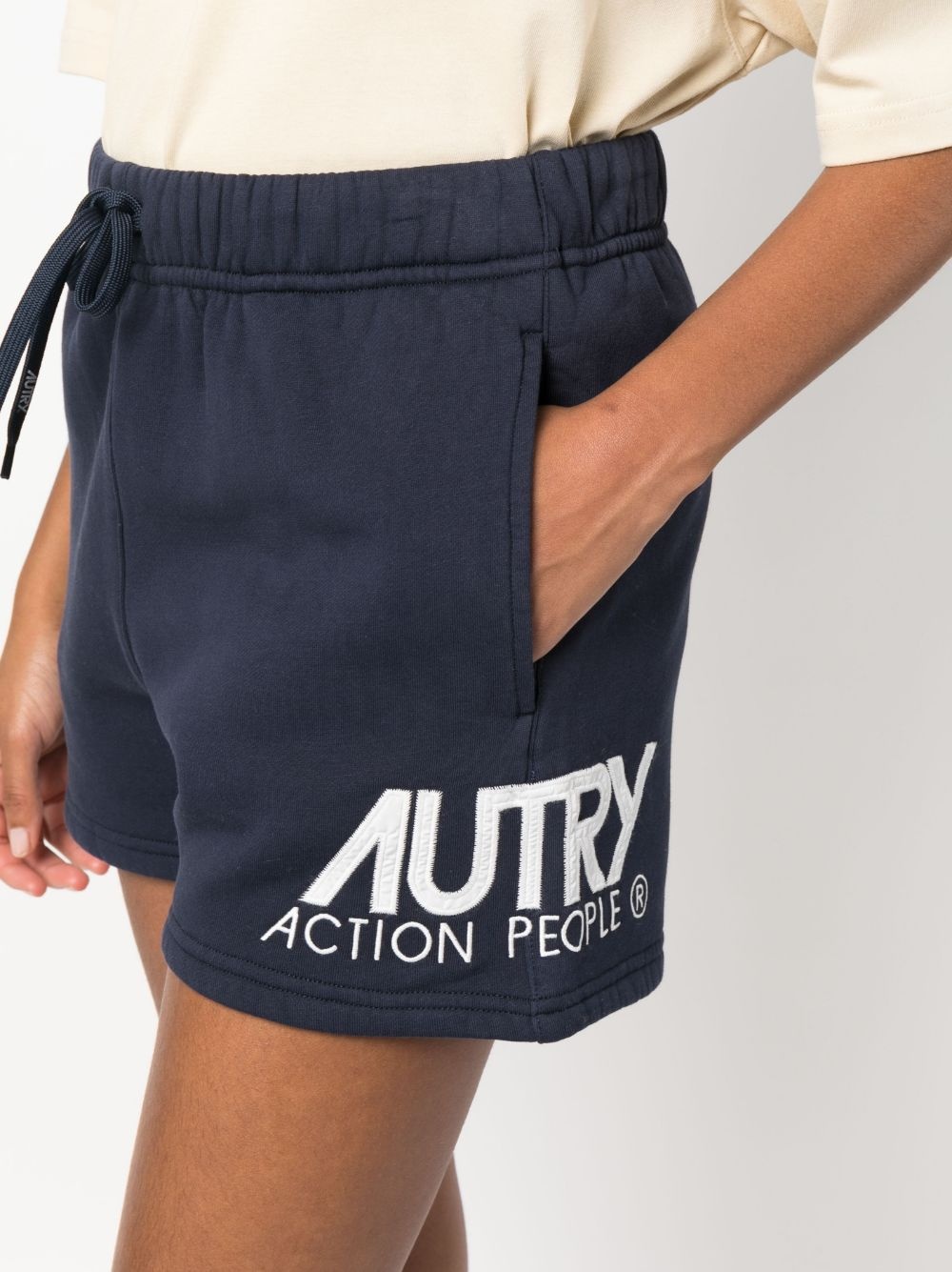 logo-print cotton short shorts - 5