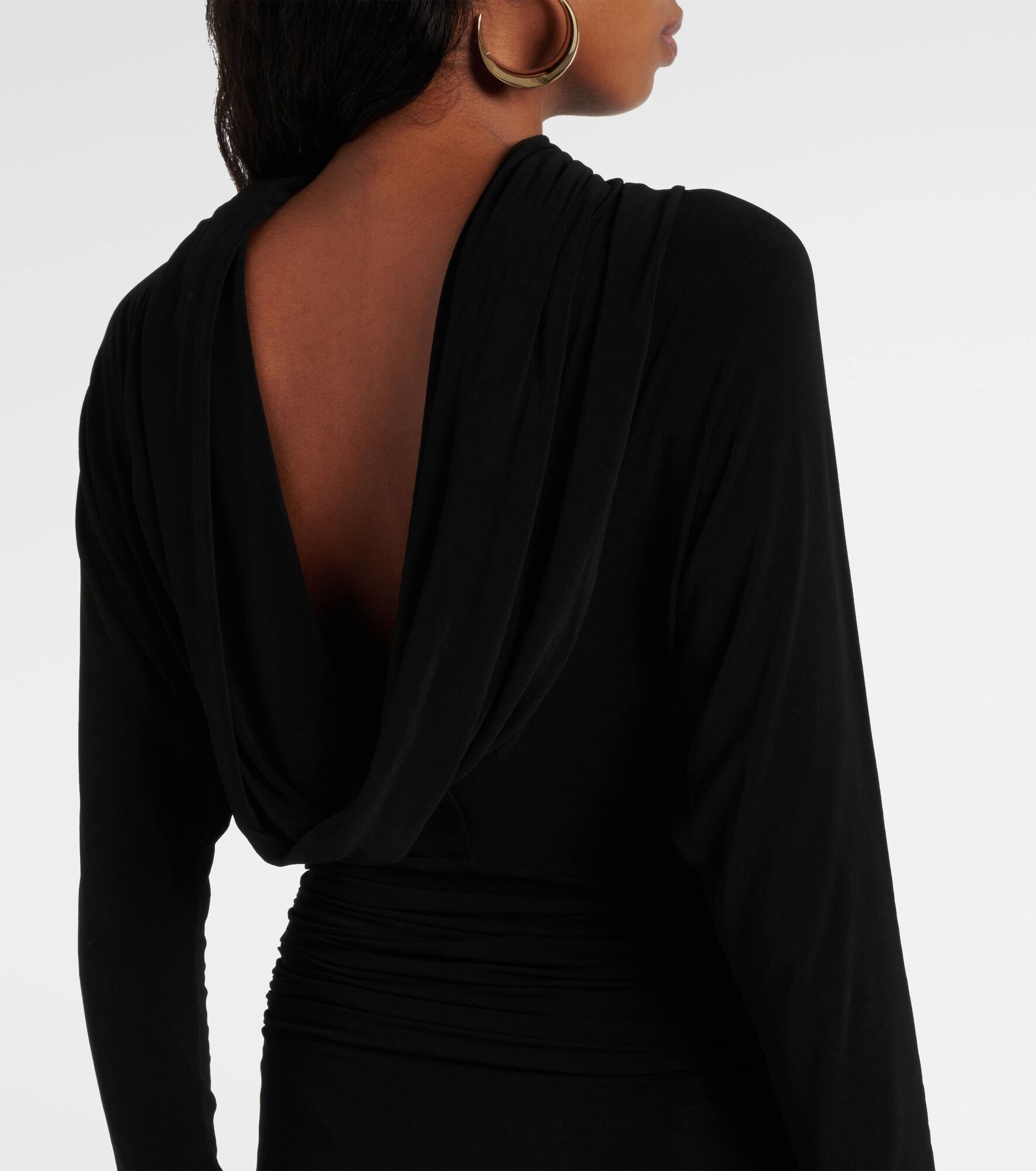 Gathered jersey midi dress - 6