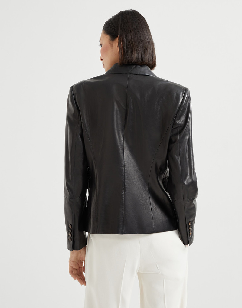 Brunello Cucinelli Nappa leather blazer with monili outlook
