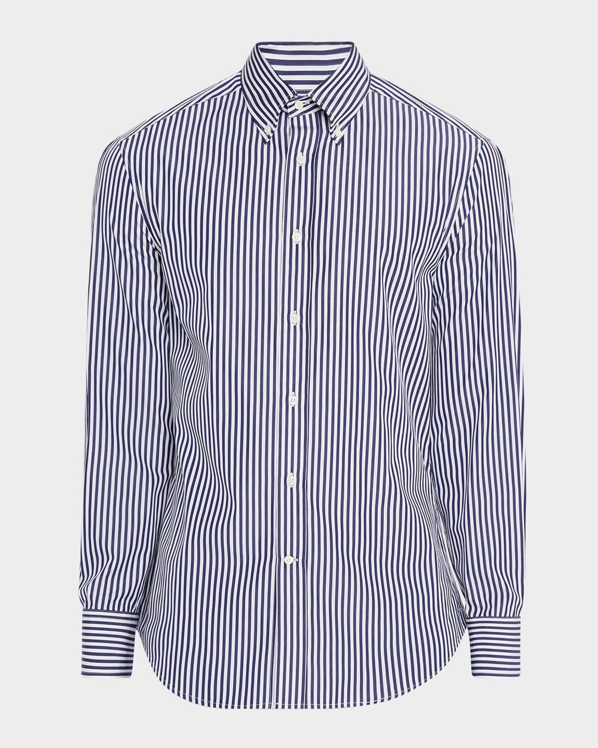 Men's Cotton Wide Stripe Button-Collar Sport Shirt - 1