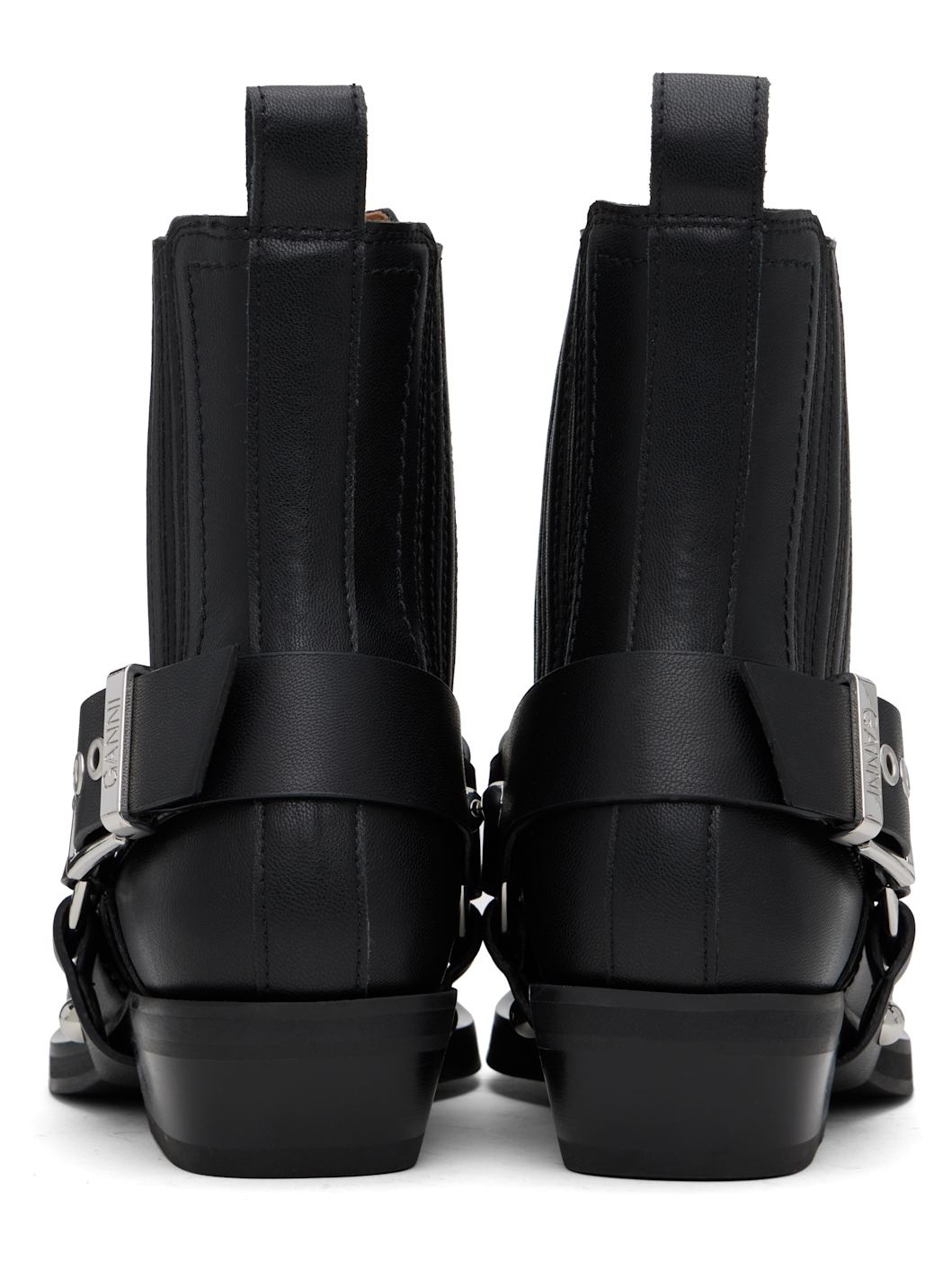 Black Low Cut Western Chelsea Boots - 2