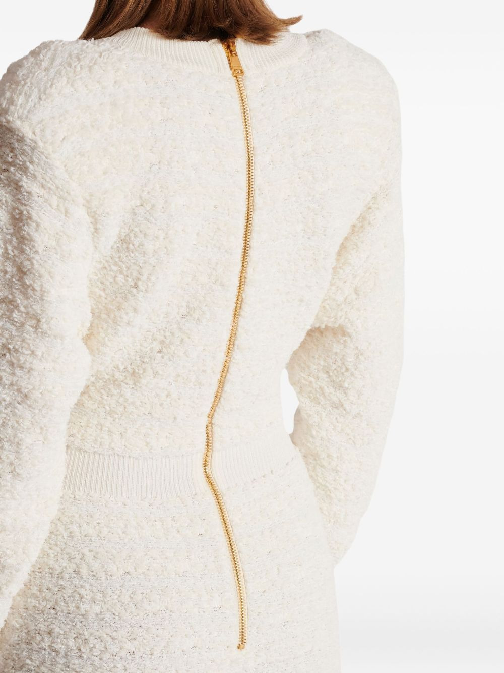 button-embellished tweed mini dress - 4