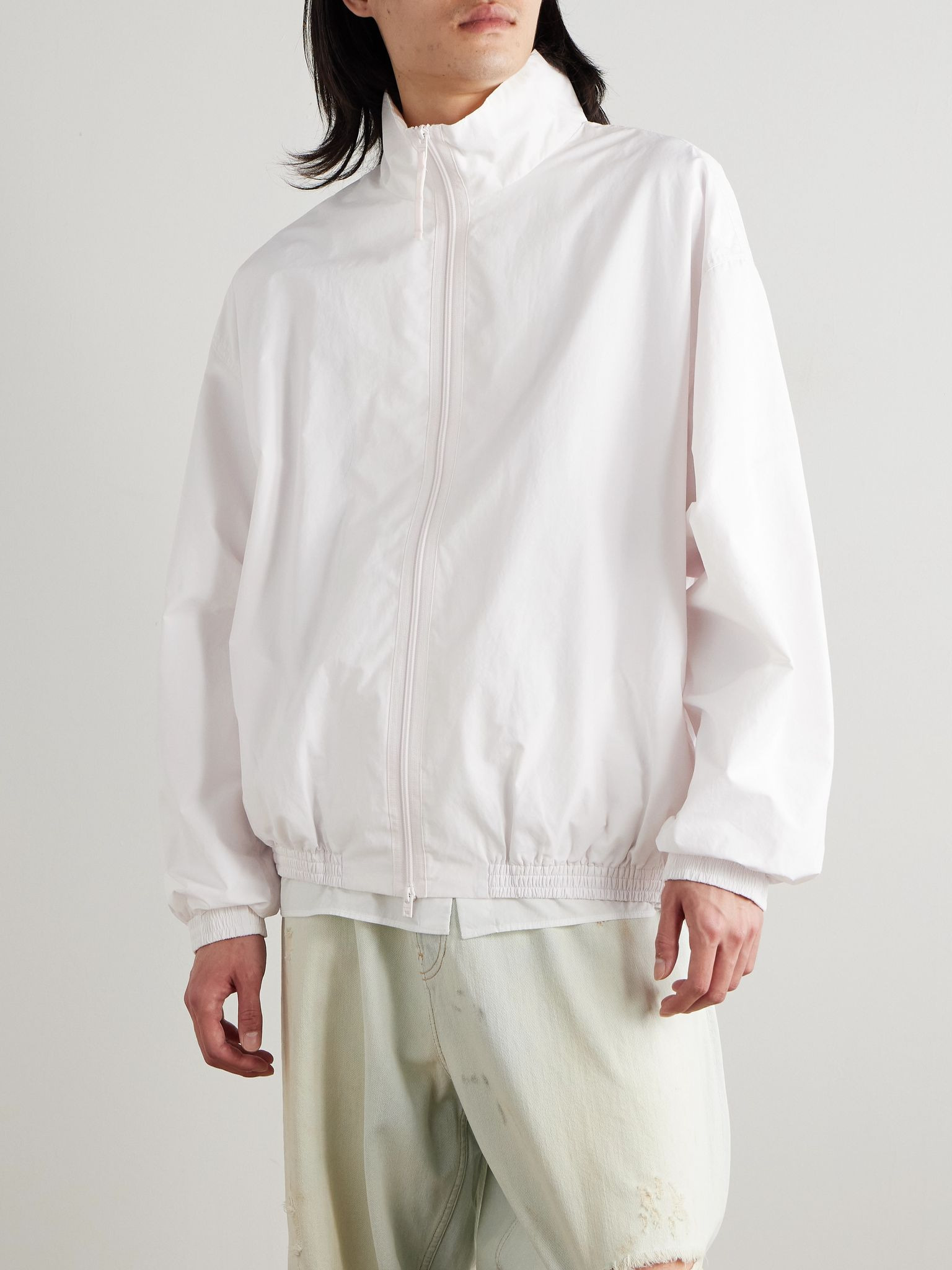 Olandios Logo-Embroidered Cotton and Nylon-Blend Bomber Jacket White - 3