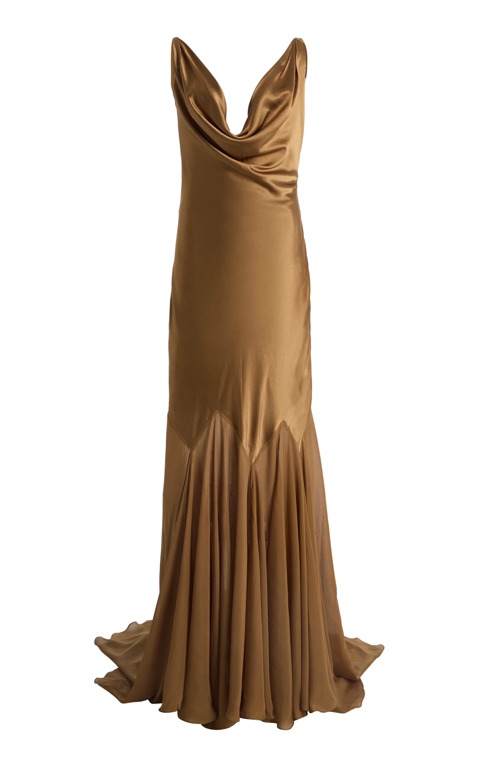 Exclusive The Colleen Cowl-Neck Chiffon Gown - 1