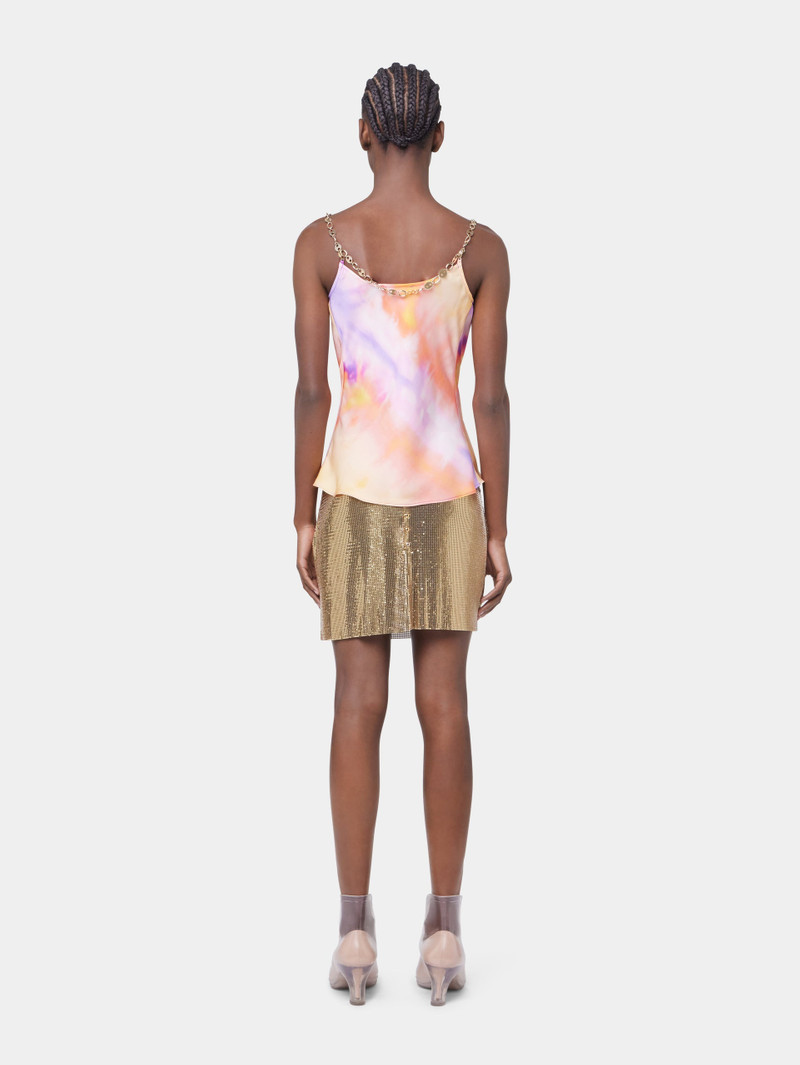 ORANGE TIE-DYE TOP 에 PRINTED SATIN 3