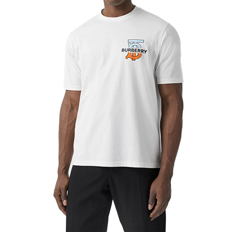 Burberry Burberry Logo Pattern Loose Short Sleeve For Men White 80321861 outlook