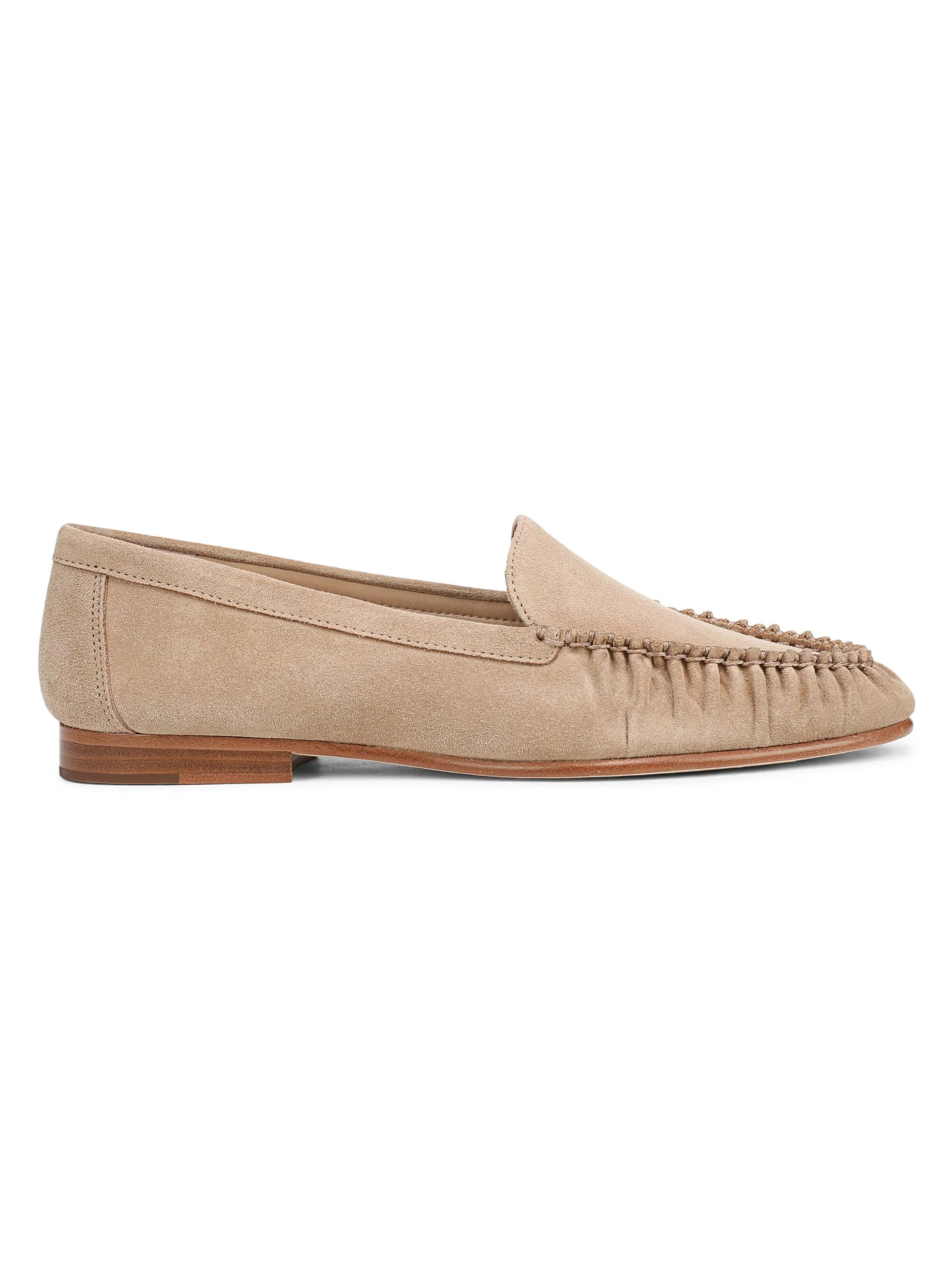 Women's Prilla 25MM Moc-Toe Suede Loafers - Sand - 1