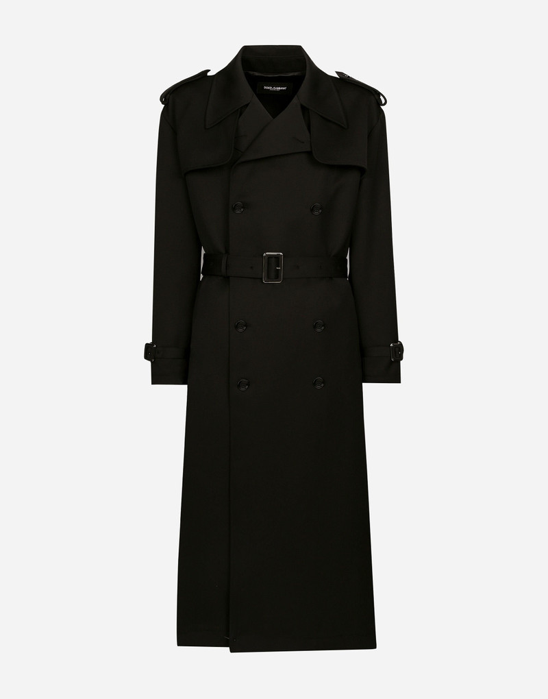 Double-breasted wool trench coat 1