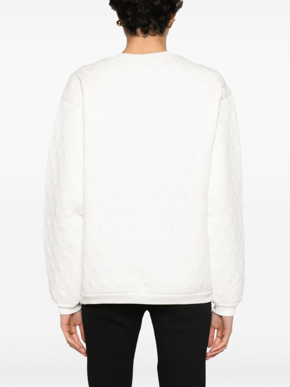 logo-print quilted sweatshirt - 4