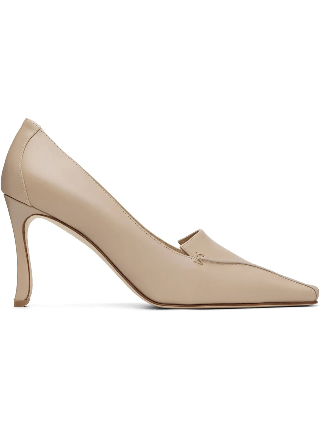 Beige Cleofelo Calf Leather Heels - 1
