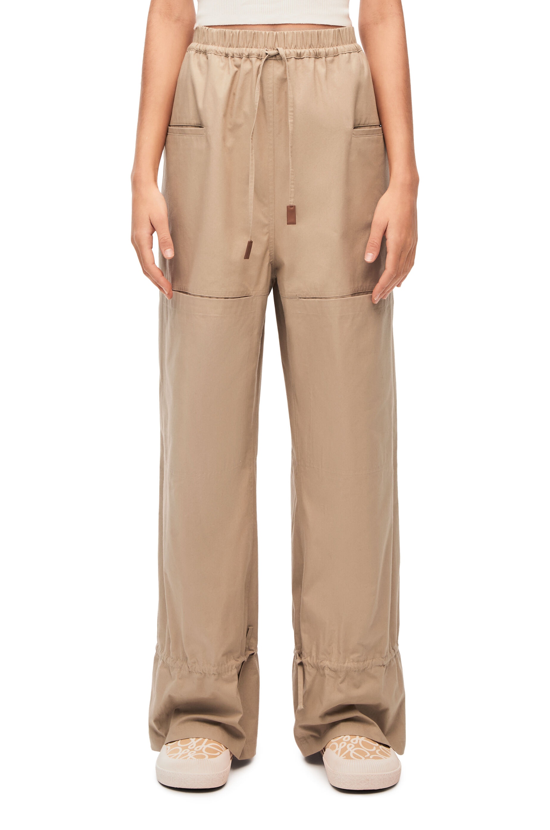 Drawstring cargo trousers in cotton - 3