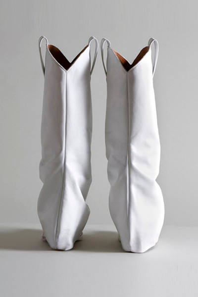 R13 MID COWBOY BOOTS WITH SLEEVE - WHITE LEATHER | R13 outlook