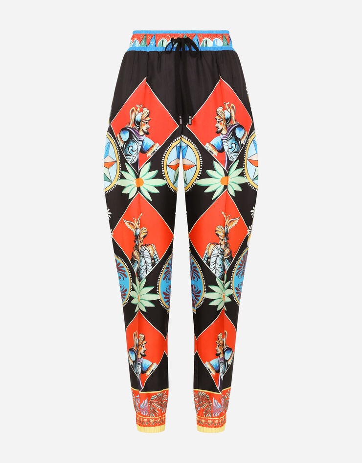 Carretto-print twill jogging pants - 3