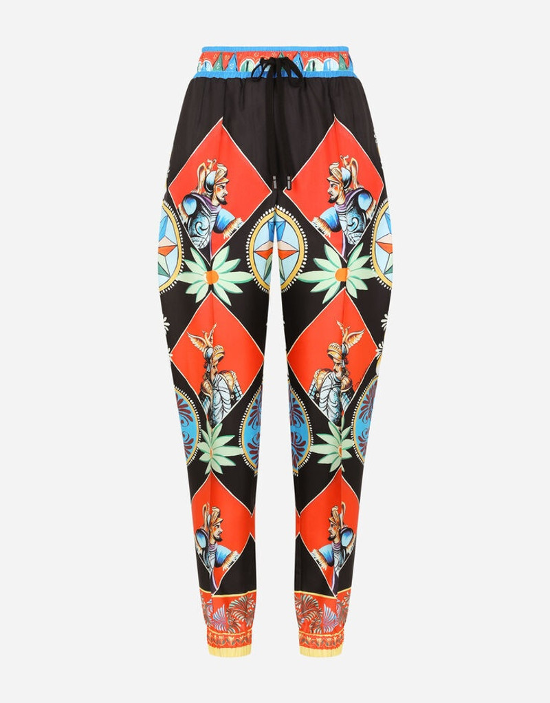 Carretto-print twill jogging pants 3