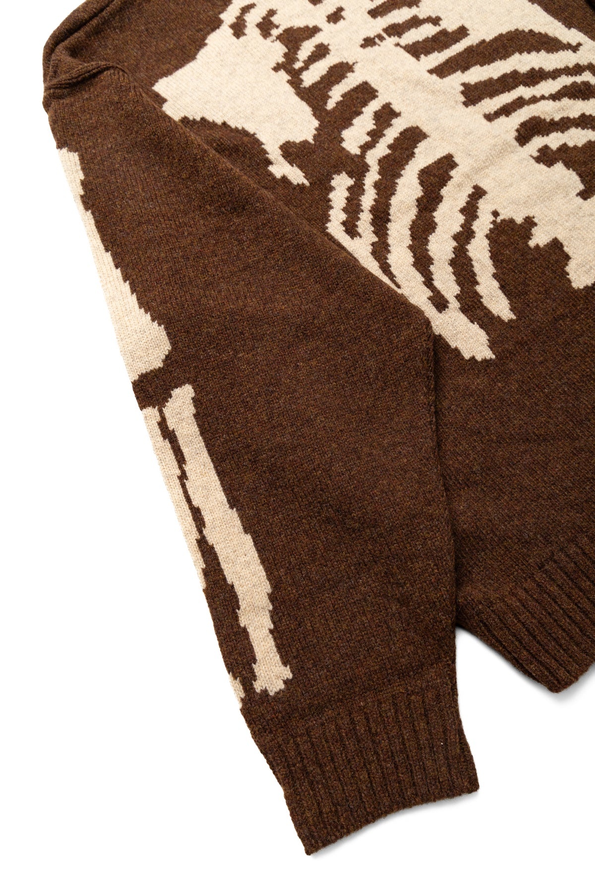 5G Wool BONE Crew Sweater - Brown - 8