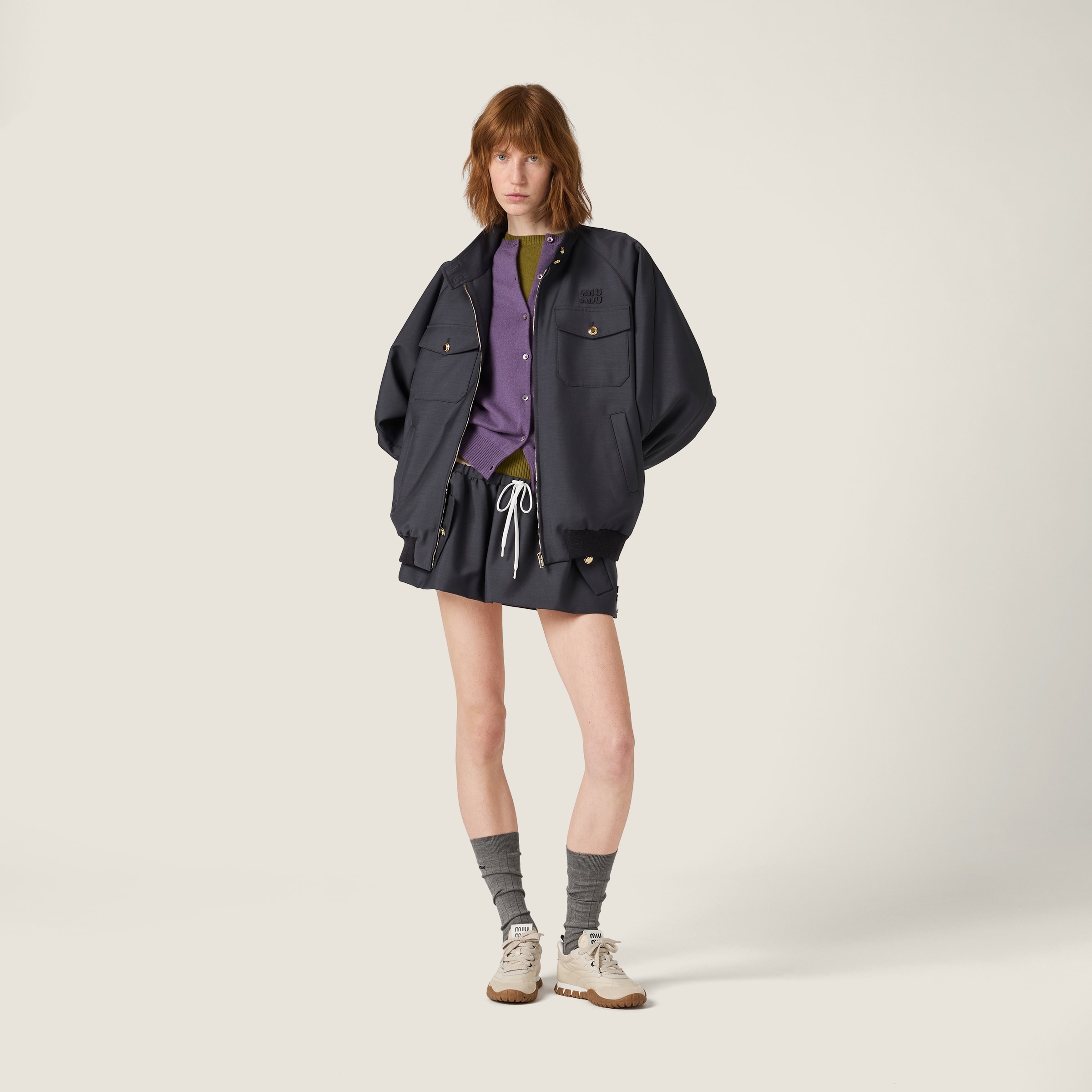 Bonded kid mohair and jersey blouson jacket - 2