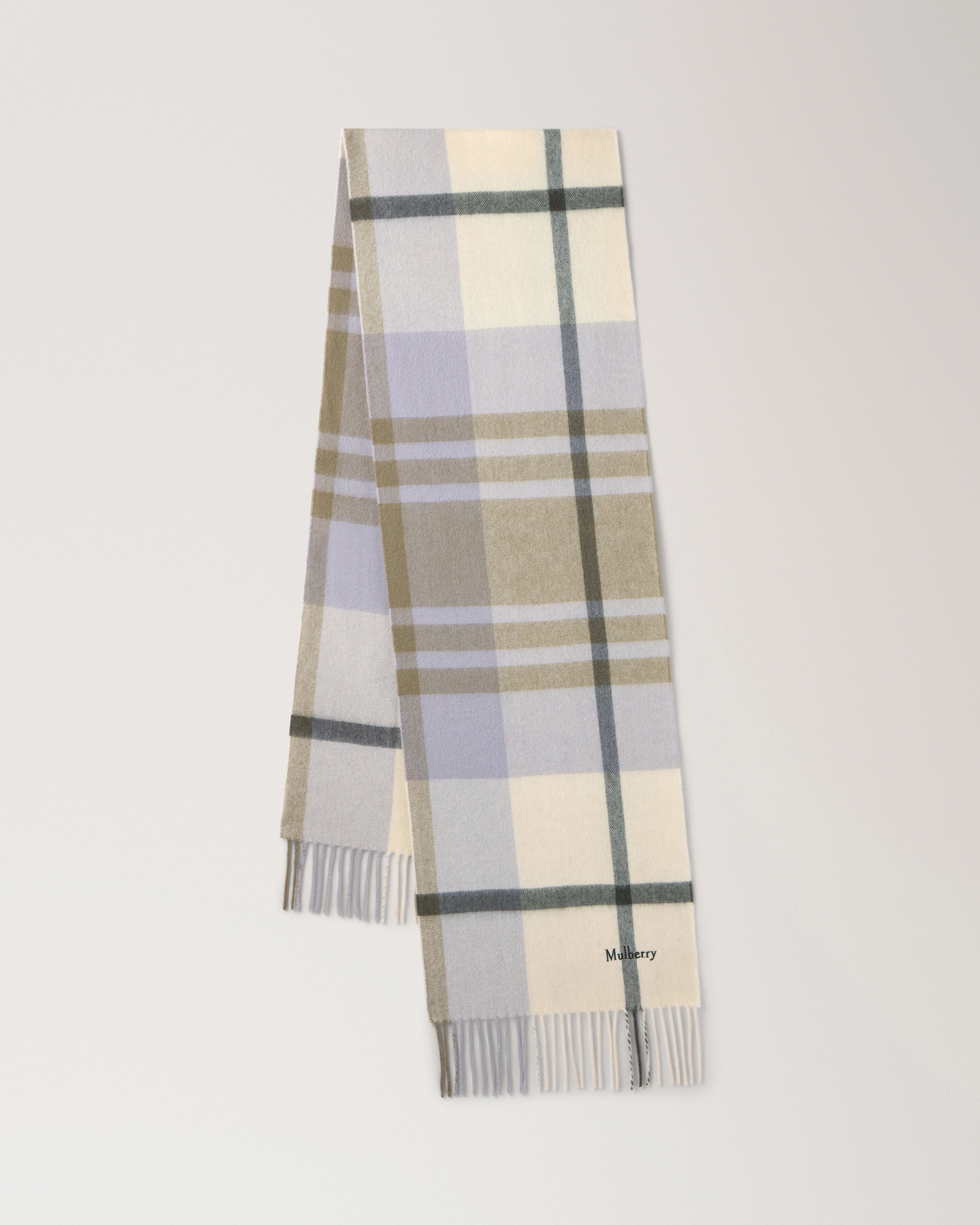 Small Check Merino Wool Scarf
Eggshell & Olive Merino Wool - 1