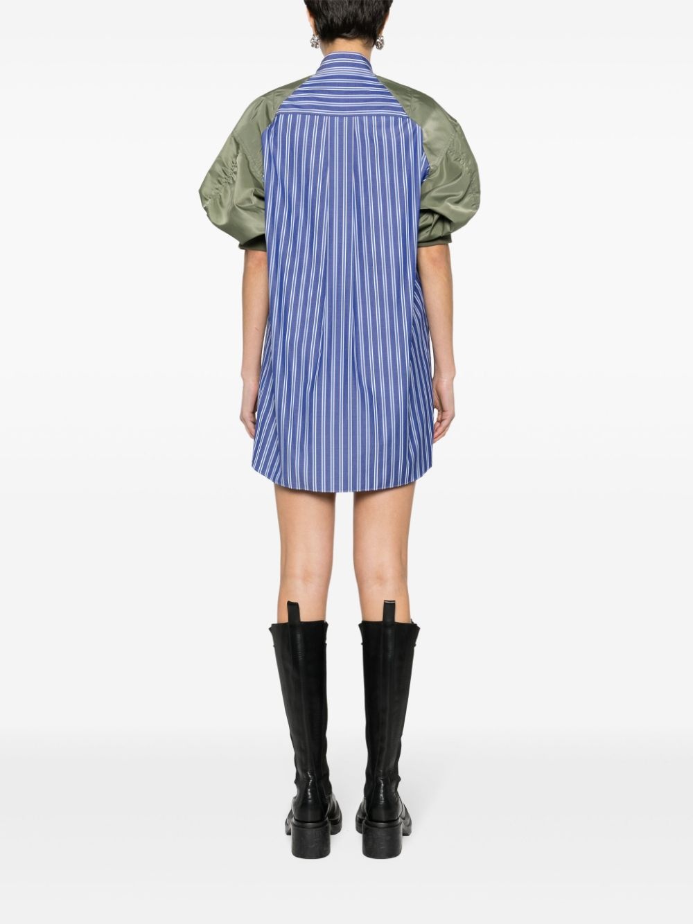 panelled striped minidress - 4