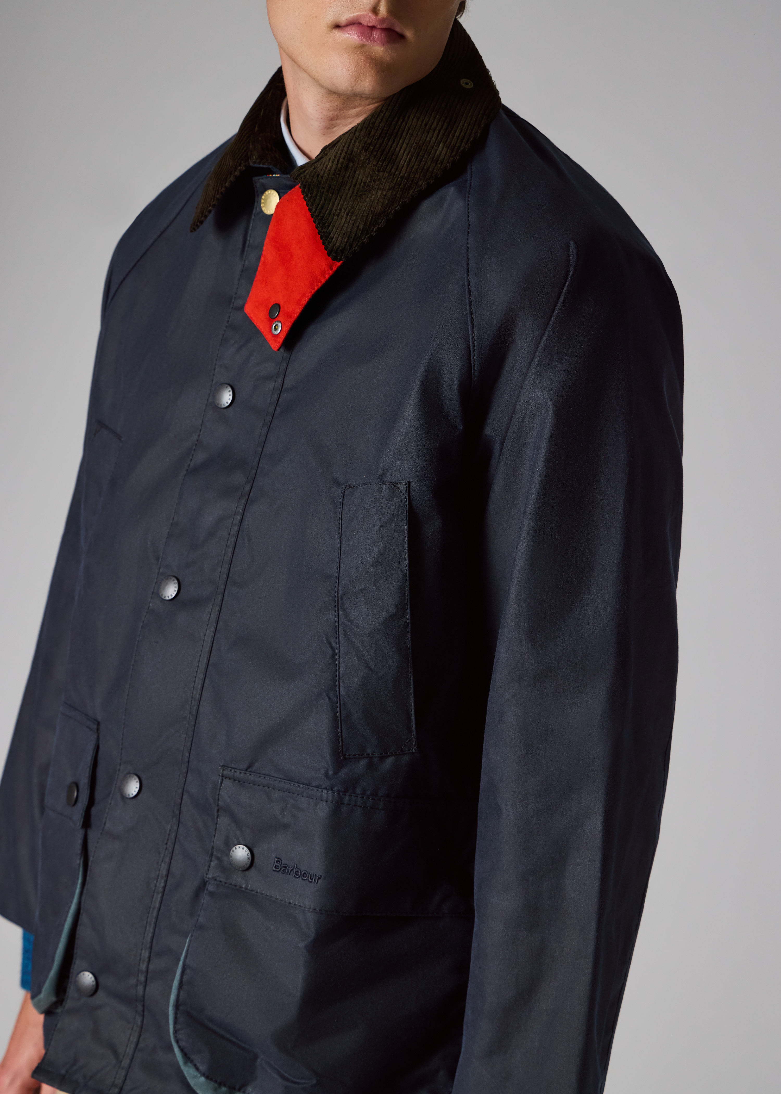 Paul Smith loves Barbour - Night Sky Oversized Bedale Wax Jacket - 14