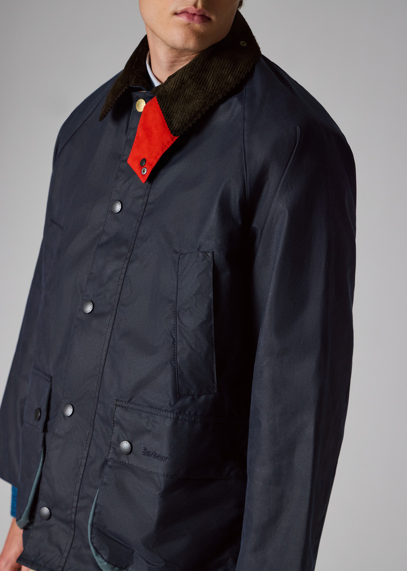 Paul Smith loves Barbour - Night Sky Oversized Bedale Wax Jacket 14