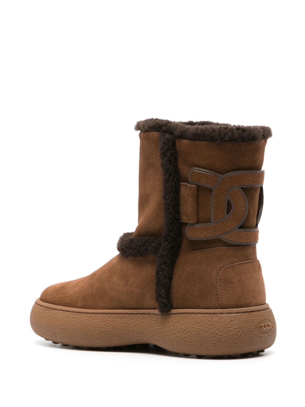 shearling-trim suede boots - 3