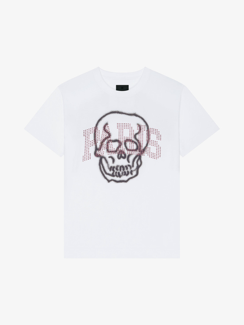 PARIS SKULL OVERSIZED T-SHIRT IN COTTON AND RHINESTONES - 1