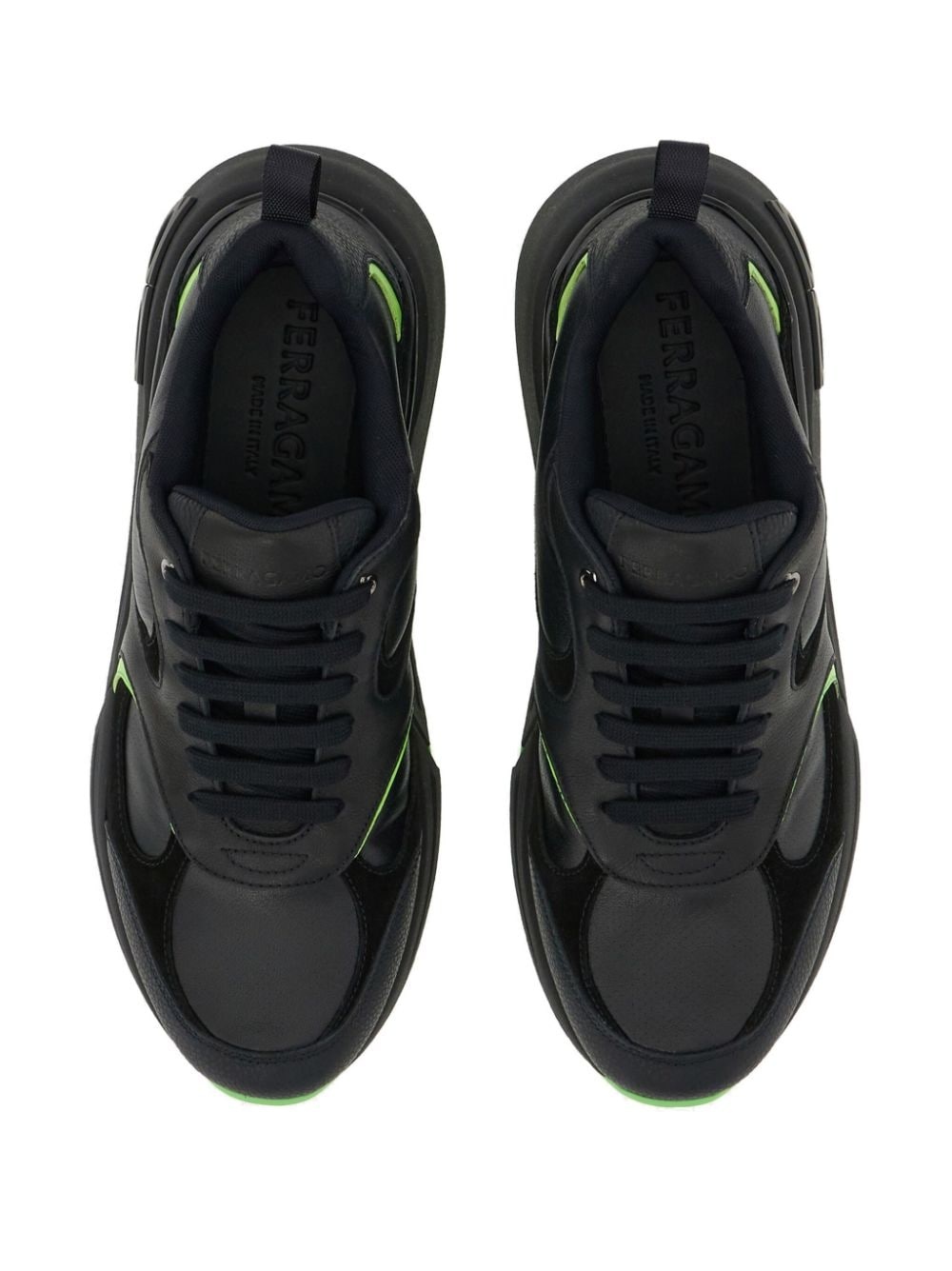 logo-embossed leather sneakers - 4