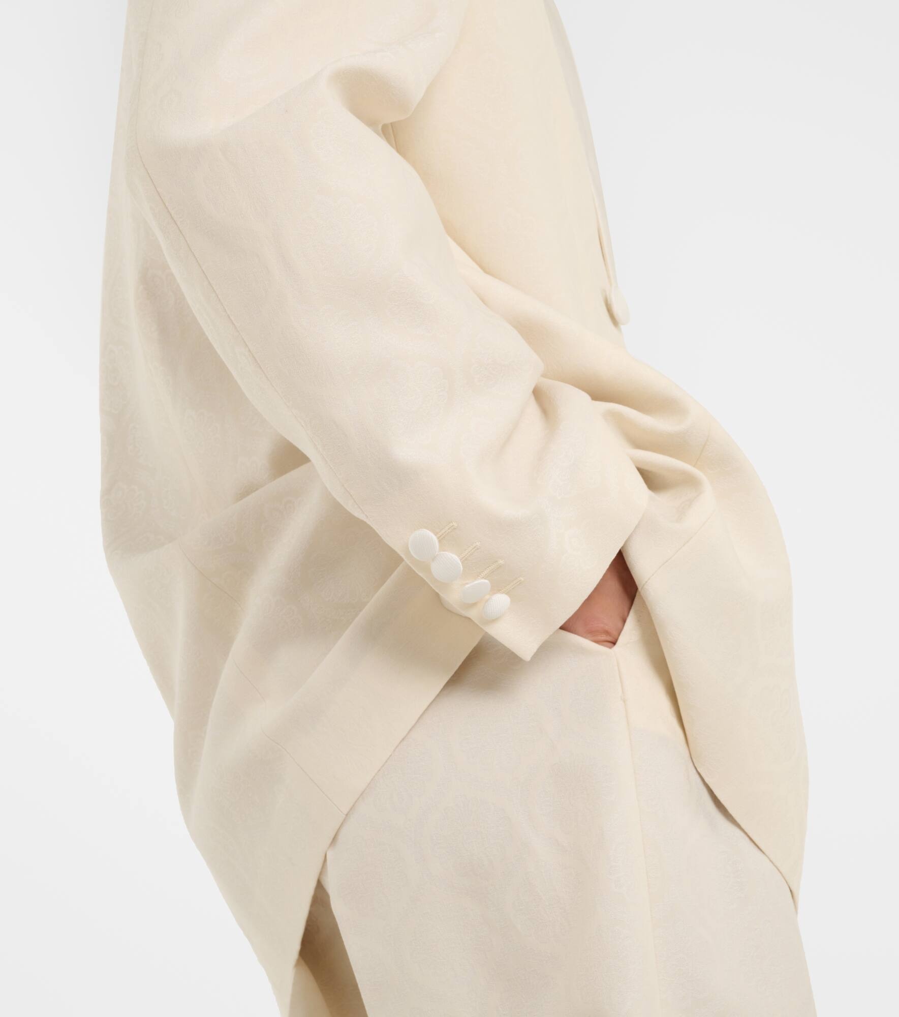 Floral cotton and wool jacquard blazer - 5