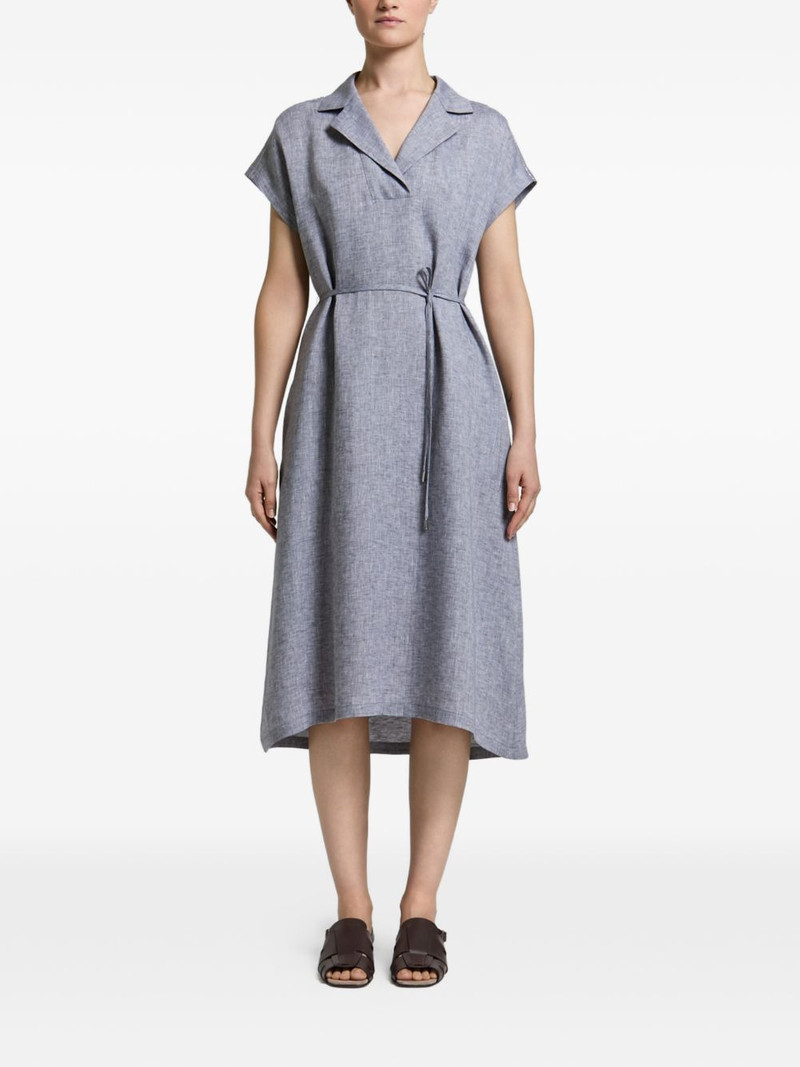 tie-waist V-neck midi dress 1