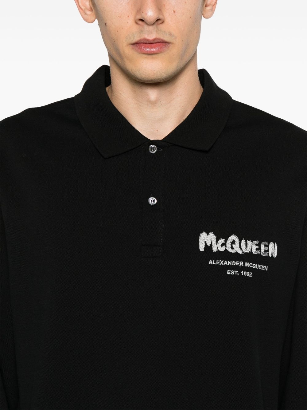 embroidered-logo polo shirt - 8