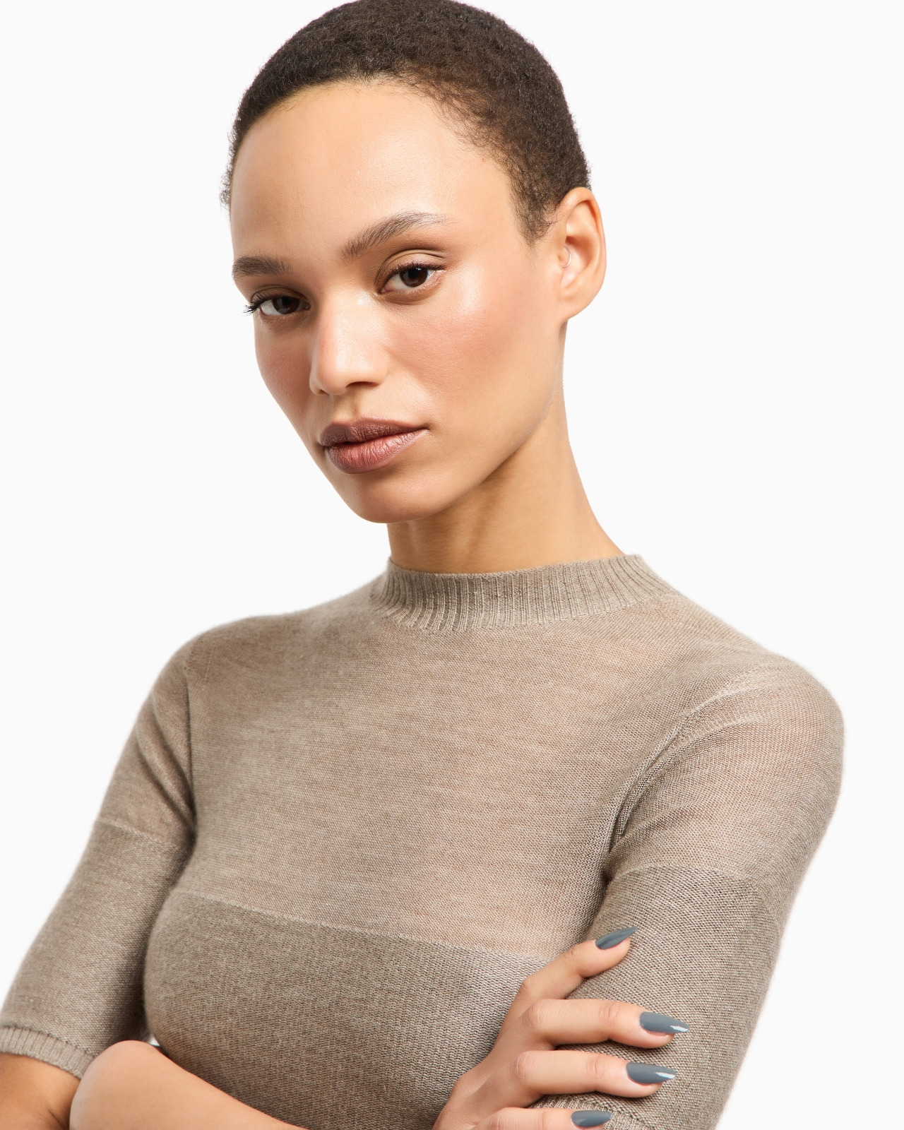SHORT-SLEEVED CASHMERE AND SILK JUMPER - 5