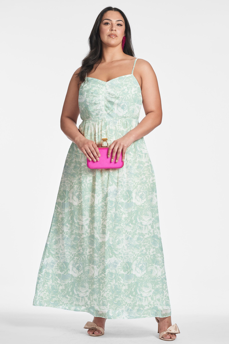 Sienna Gown - Sage Painted Floral 5