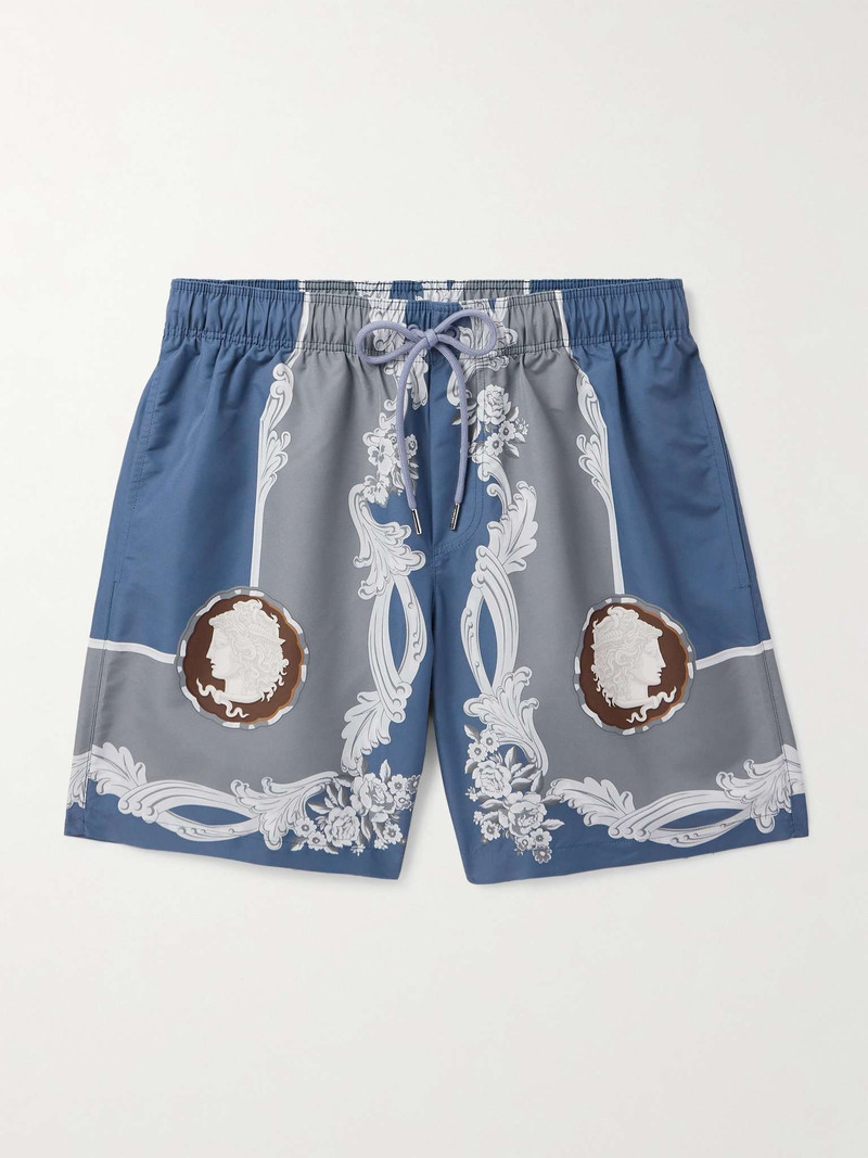 Straight-Leg Mid-Length Printed Swim Shorts 1