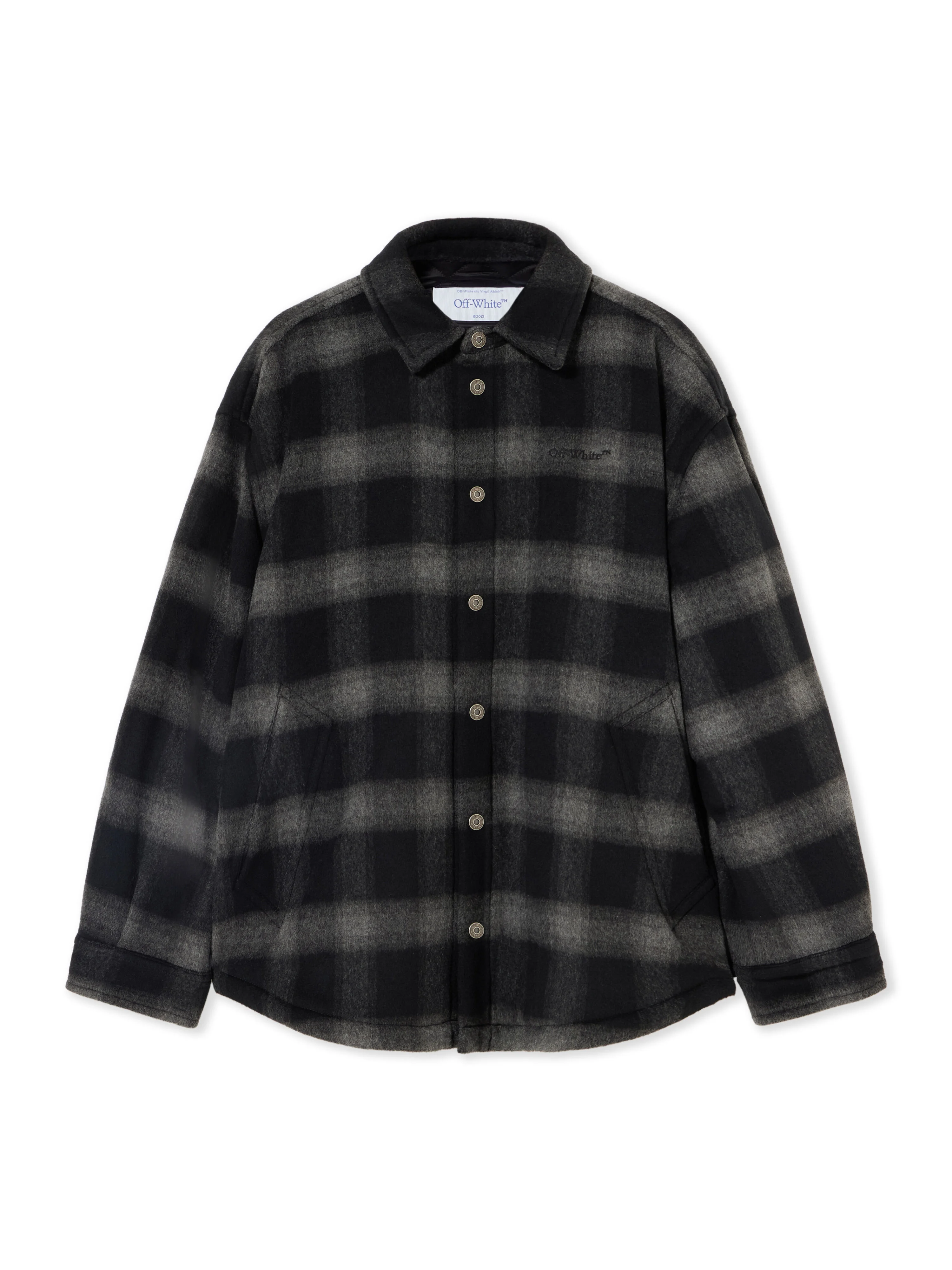 Flannel Wool Padded Overshirt Coat - 1