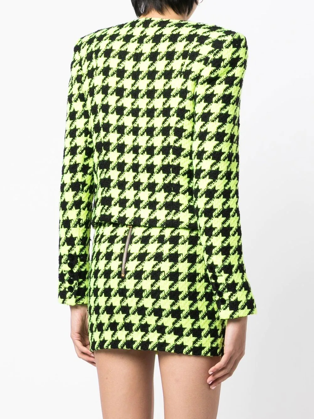 houndstooth-pattern embellished tweed jacket - 4
