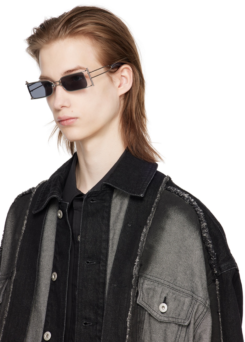 FENG CHEN WANG SSENSE Exclusive Silver Bamboo Sunglasses | REVERSIBLE
