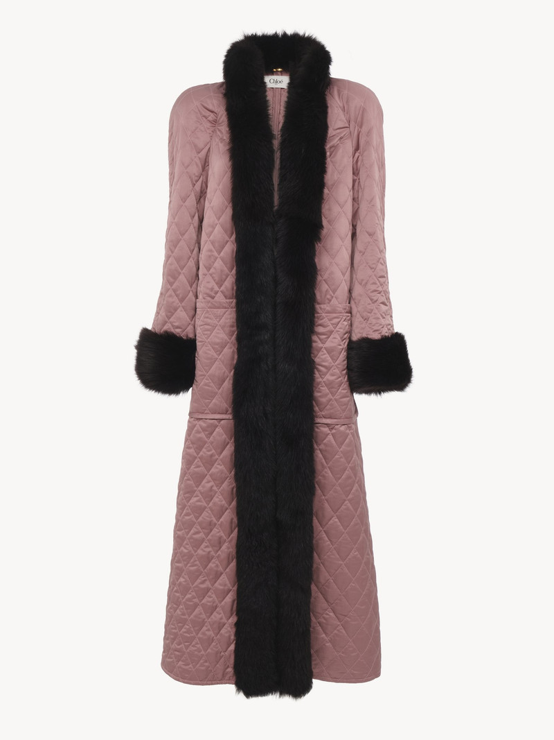 Chloé LONG HYBRID COAT IN TECHNICAL SATIN outlook