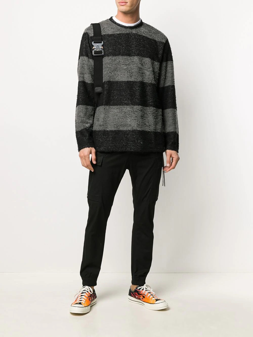 striped fleece jumper - 2