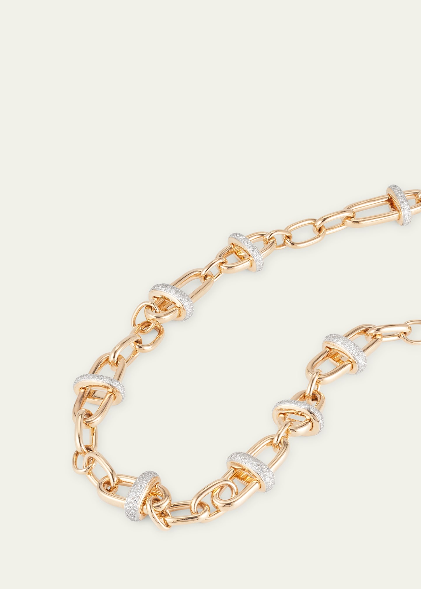 Iconica 18K Rose Gold Diamond Cross Bar Link Necklace - 3