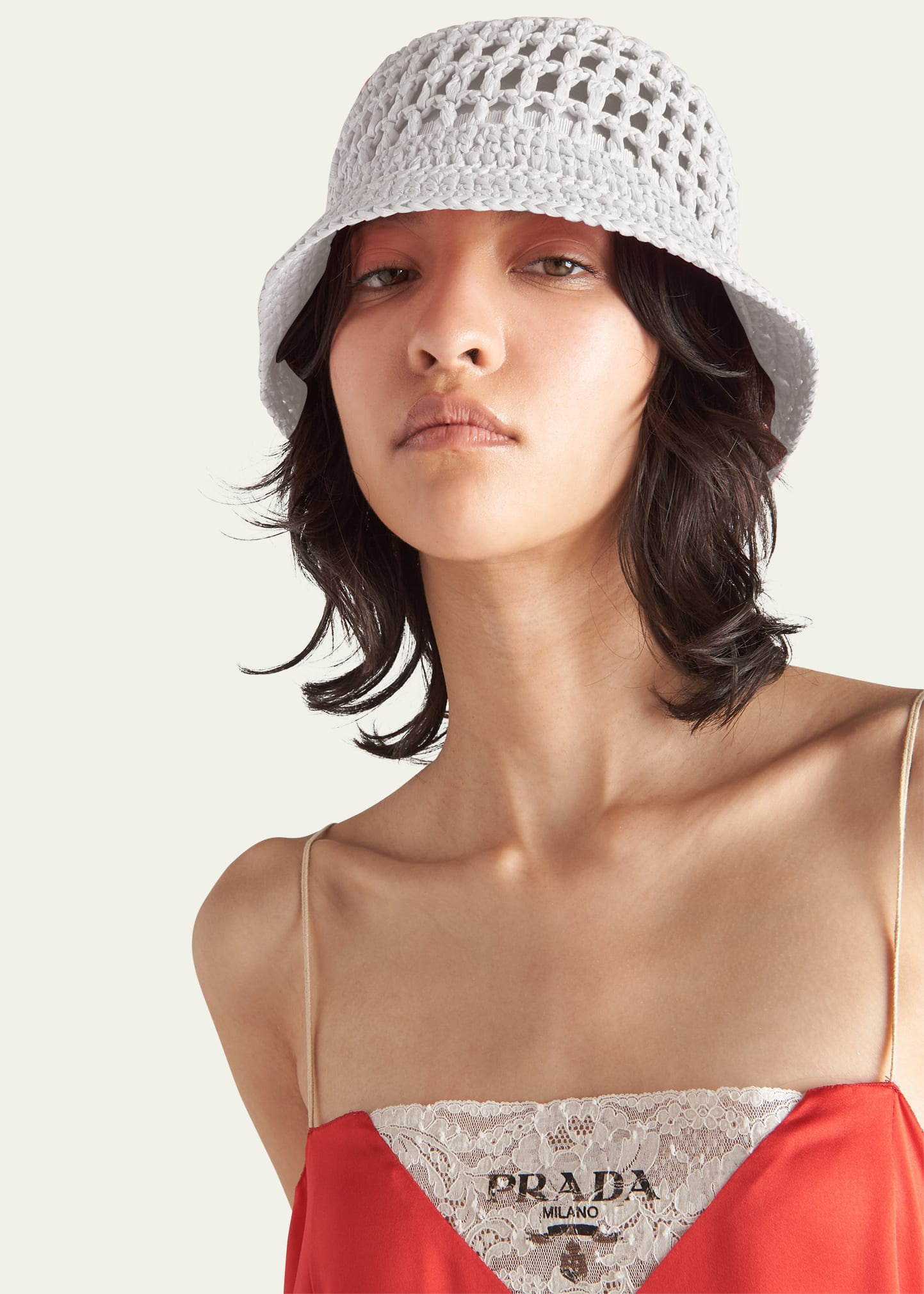 Logo Cutout Raffia Bucket Bag - 2