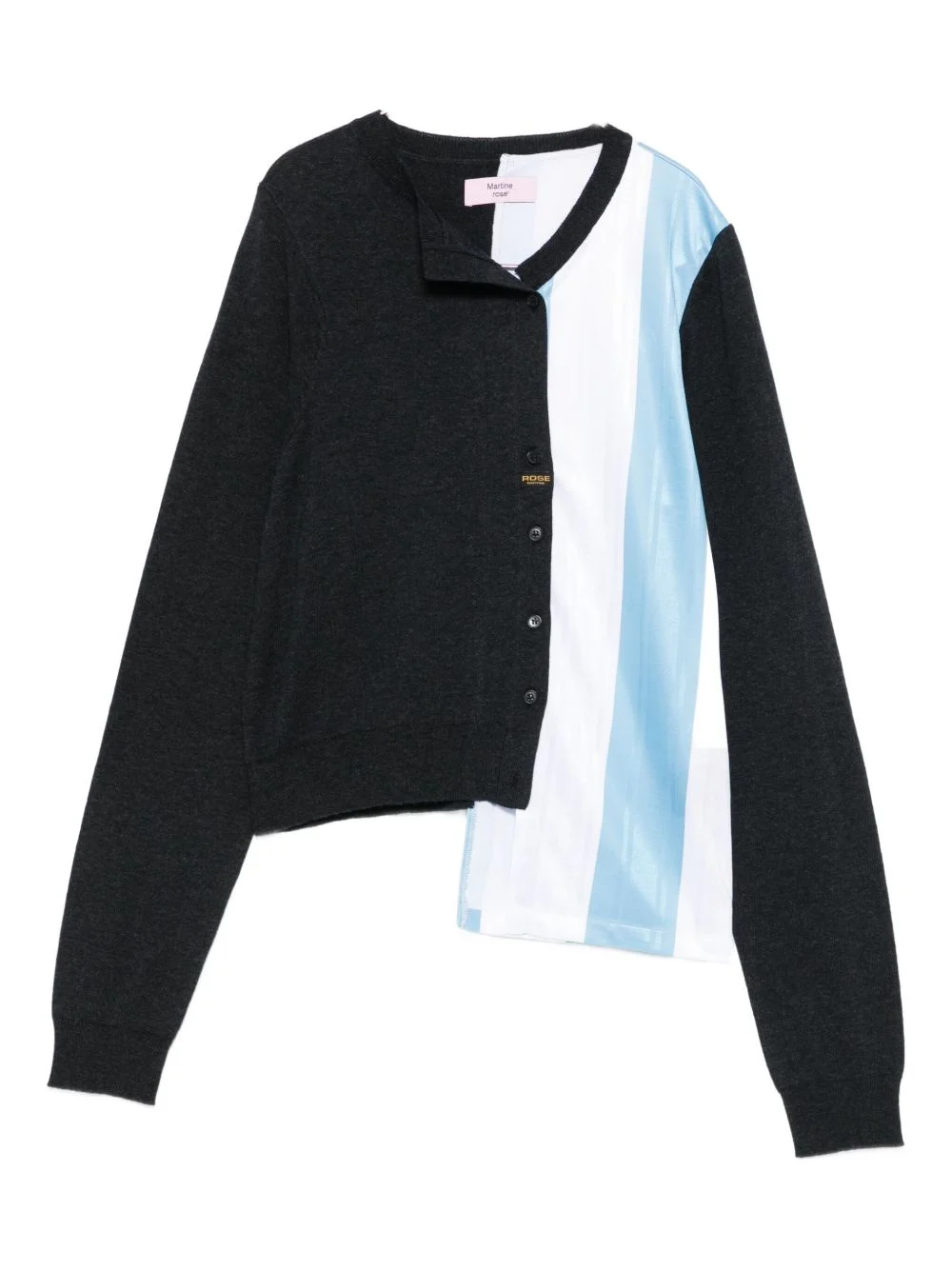 striped panelled cardigan - 1