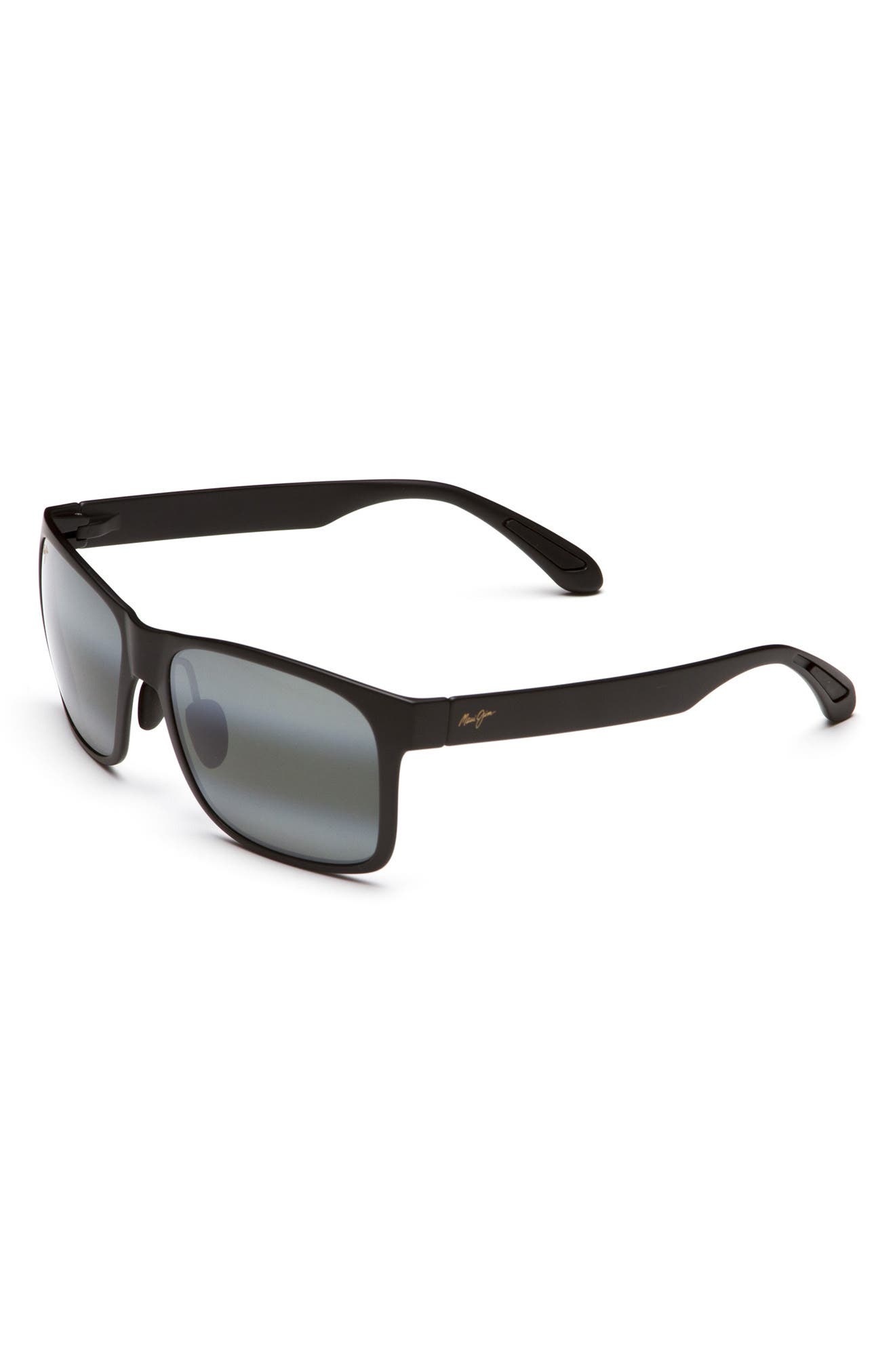Maui Jim Red Sands 59mm PolarizedPlus2® Rectangular Sunglasses in Matte Black at Nordstrom - 2