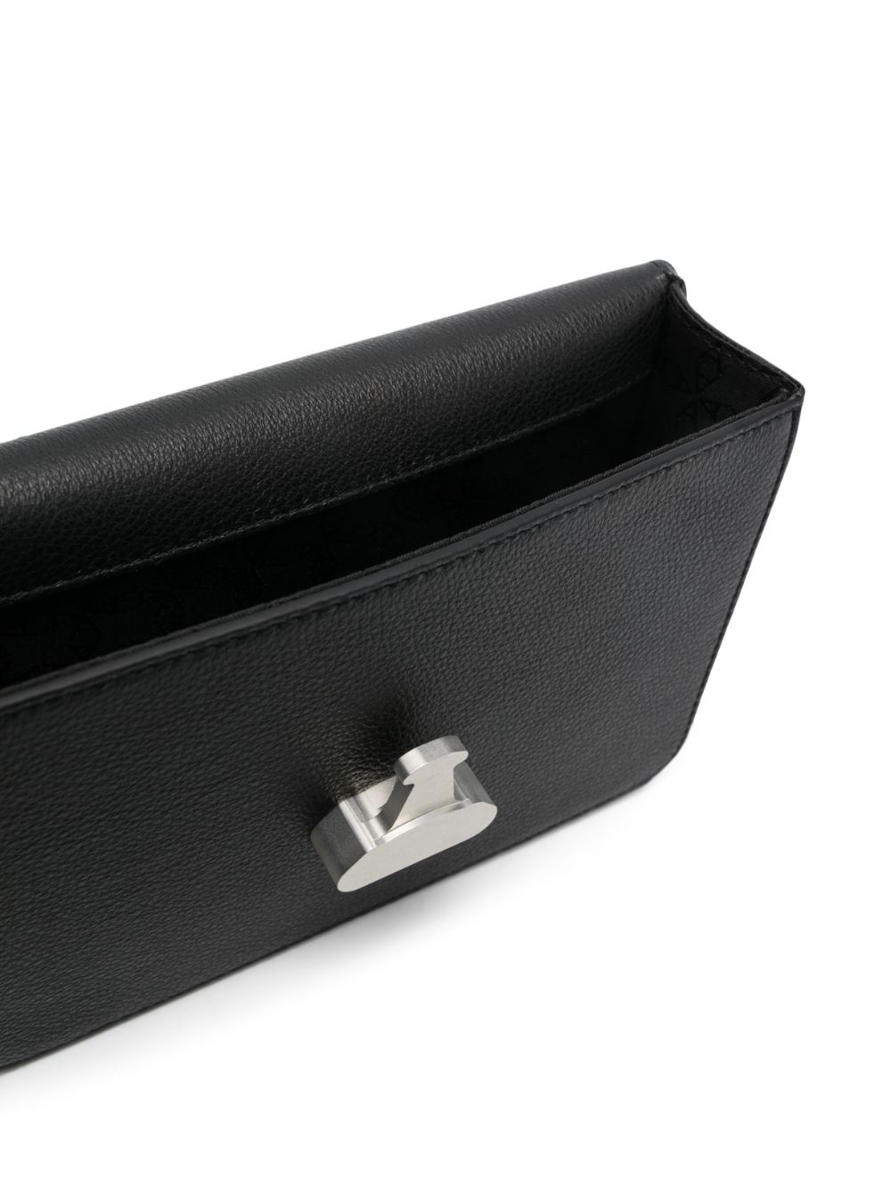 grained leather belt bag - 6