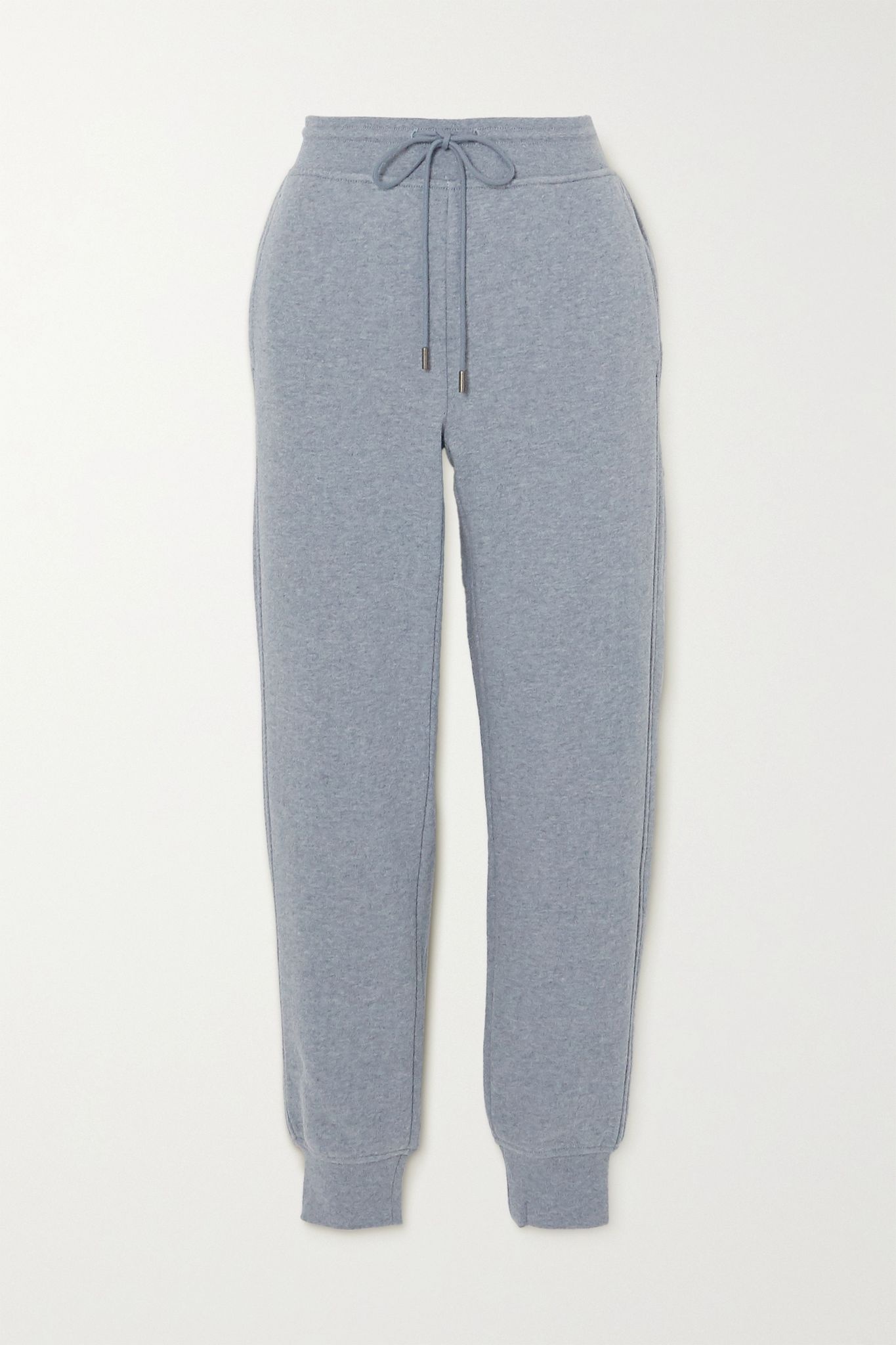 Mélange cotton-blend jersey track pants - 1