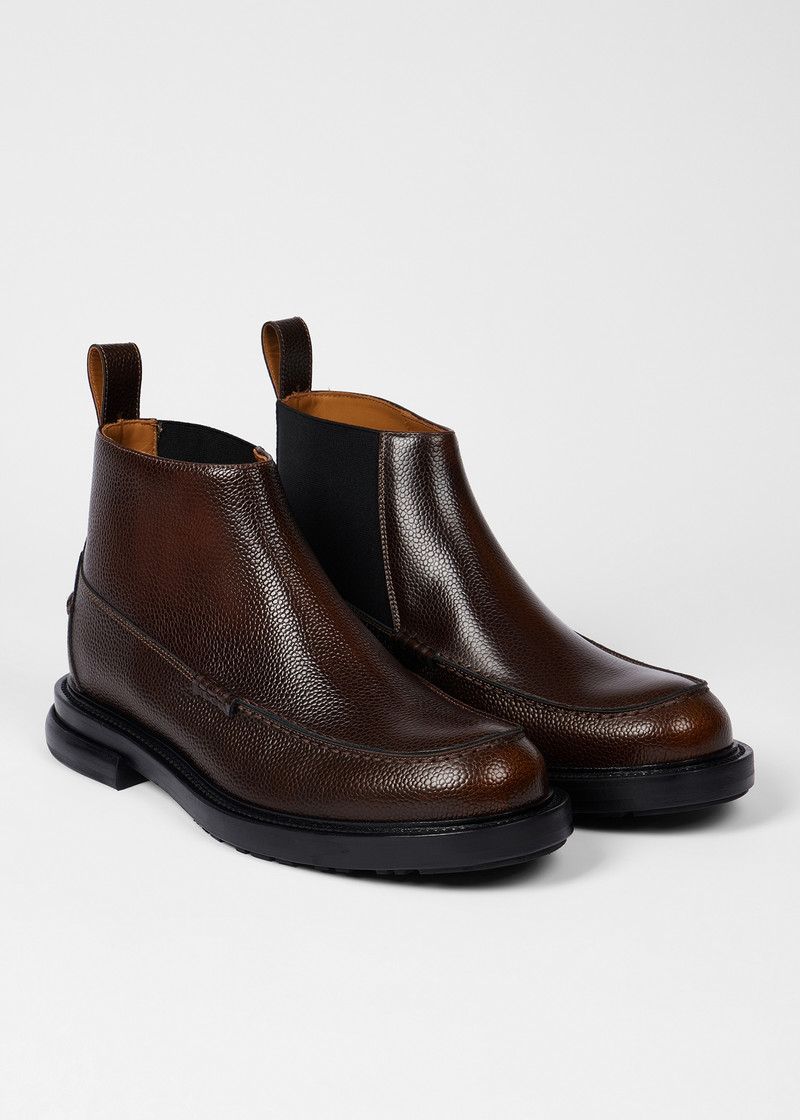 Paul Smith Brown Leather 'Garth' Boots outlook